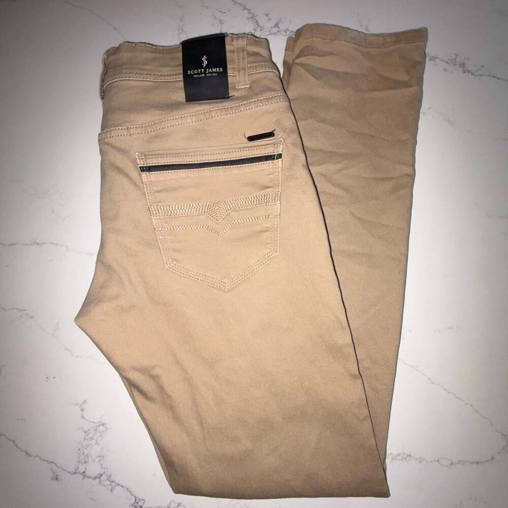 Scott James Slim Fit Stretch Khaki Pants